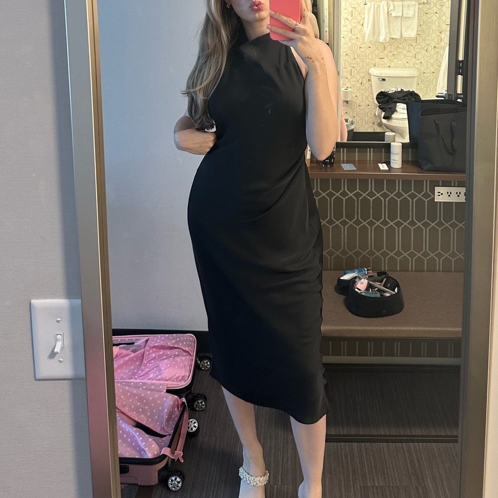 Aritzia Babaton Audience Satin Halter Dress